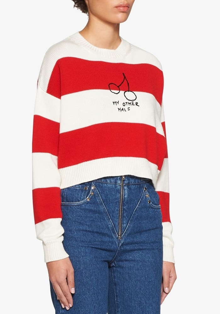 MIU MIU cherries striped jumper