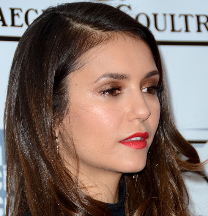 Nina Dobrev showed off her Ancient America earrings from H. Stern