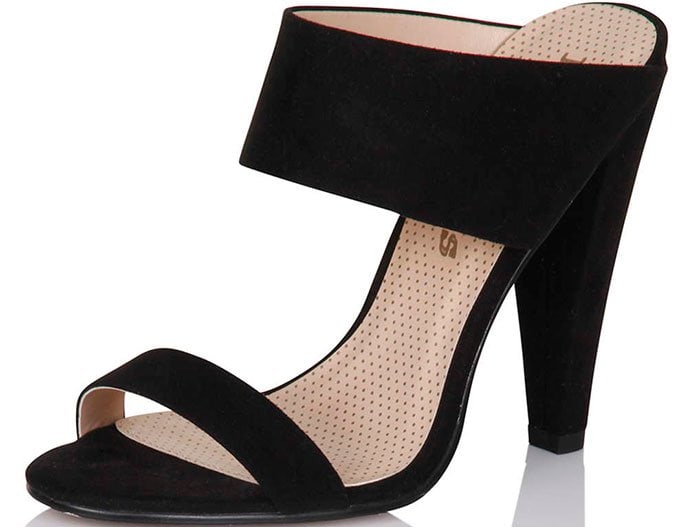 Dorothy Perkins Paper Dolls Black Two-Strap Slip-On Heels