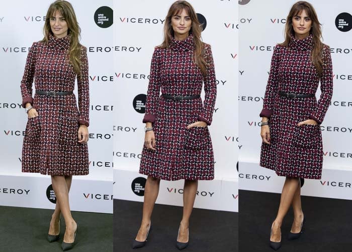 Penelope Cruz flashed her legs in an adorable tweed Chanel dress