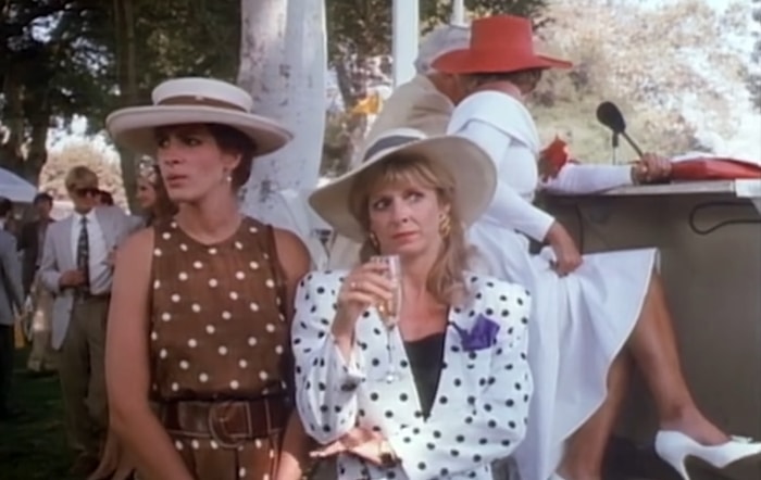 Julia Roberts's character Vivian Ward wore a brown polka-dot dress to a polo match in the 1990 film Pretty Woman