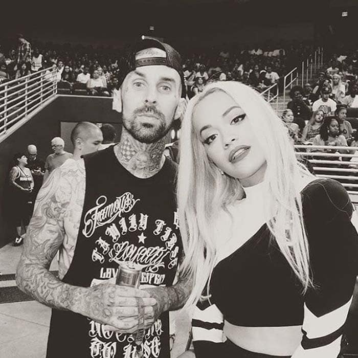 Rita Ora regrams a photo from Travis Barker of their first meeting at Power 106's All-Star Game