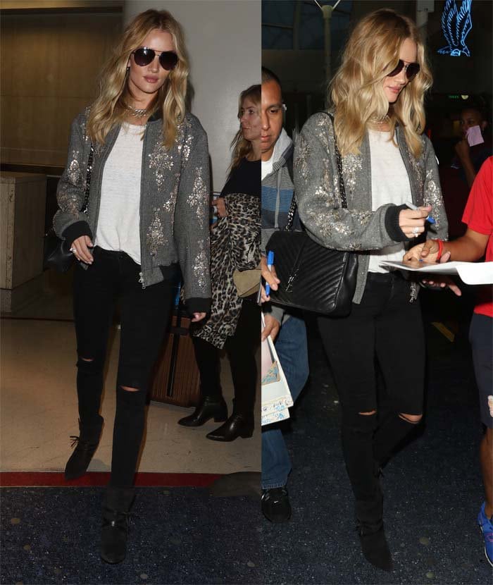 Rosie Huntington-Whiteley arrives at Los Angeles International Airport