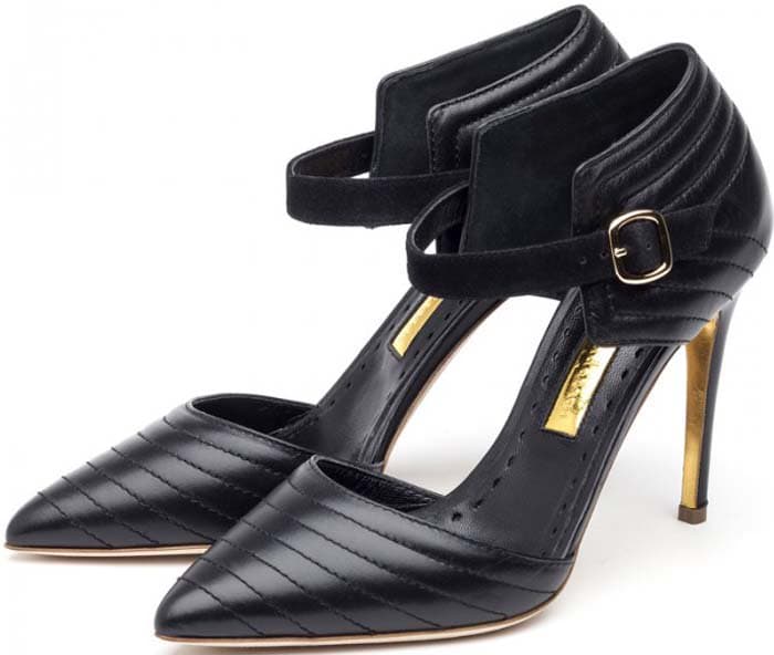 Rupert Sanderson Gael Black Nappa High Heel D'Orsay Pumps