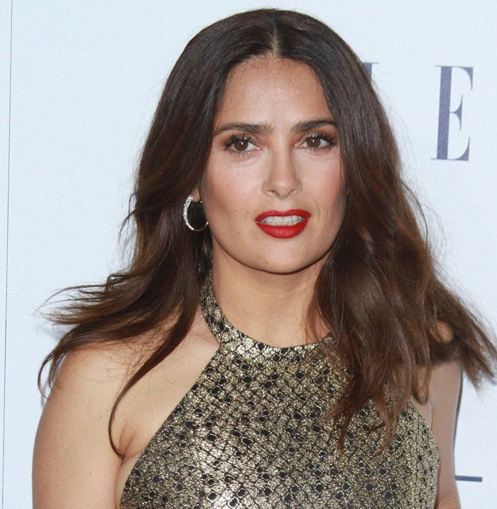 Salma Hayek wears her hair down at the Elle Women in Hollywood Awards