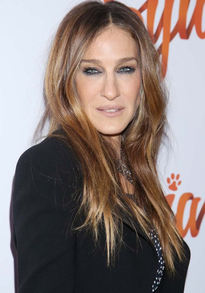 Sarah Jessica Parker wears her hair down at the opening night of the Broadway play "Sylvia"