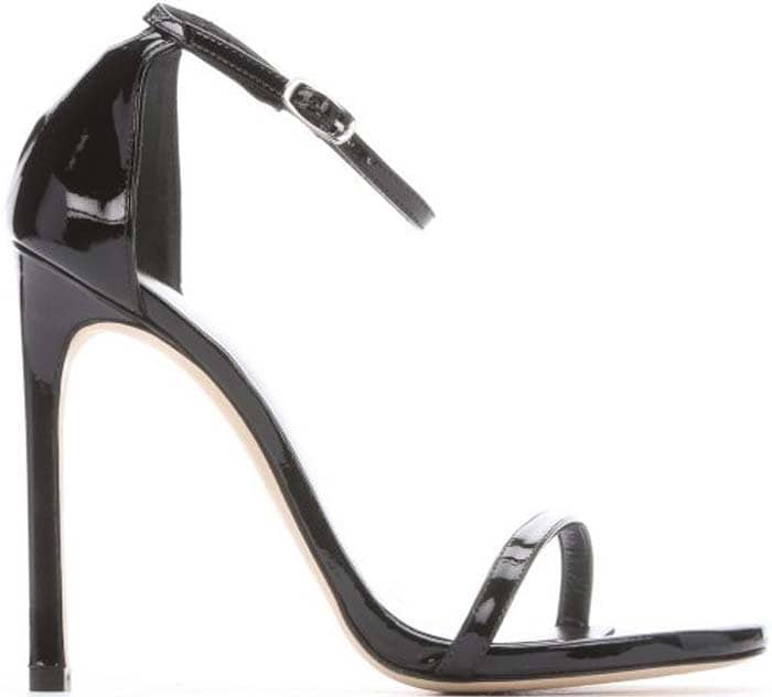 Stuart Weitzman Nudist Patent Black Sandals