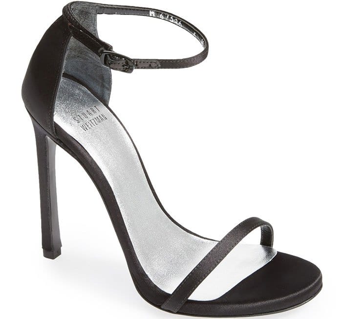 Stuart Weitzman Nudist Sandals black satin