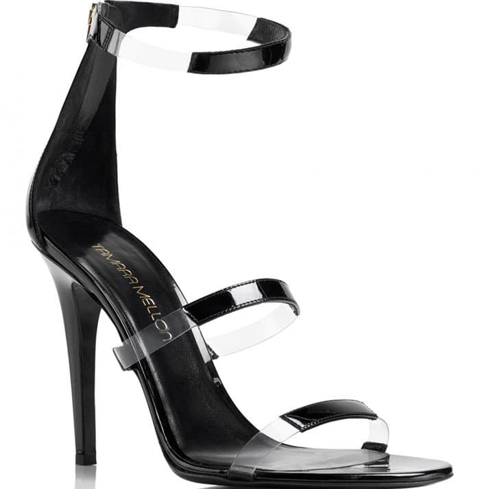 Tamara Mellon Frontline-sandaalit musta patentti