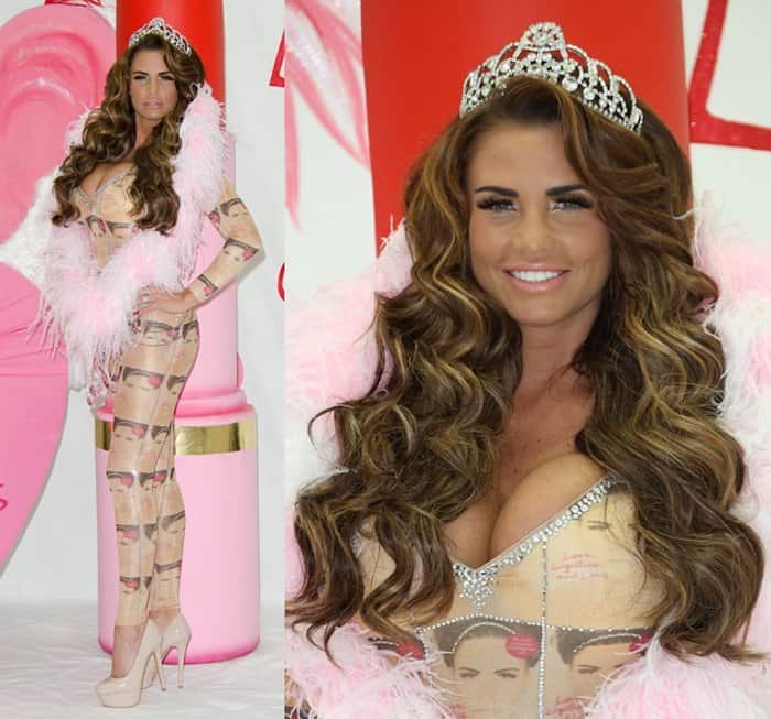 Katie Price at the launch of her autobiography, "Love, Lipstick and Lies" at the Worx Studios in London