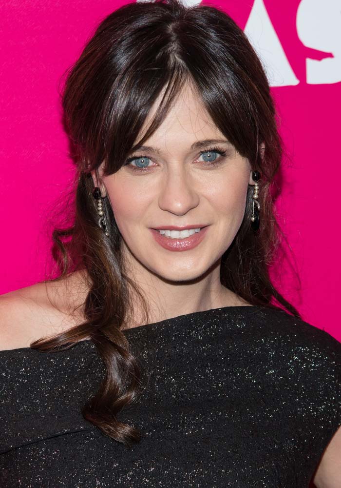 Zooey Deschanel attends the premiere of "Rock the Kasbah" held October 19, 2015, at the AMC Lincoln Square, New York