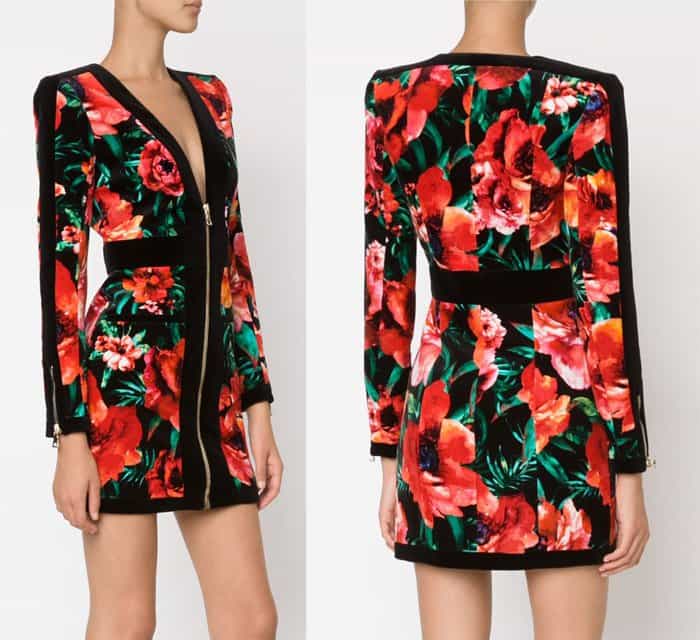 Balmain Floral Print Dress
