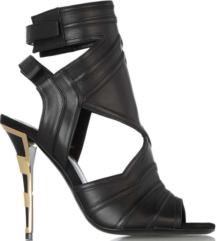 Balmain "Kali" Cutout Leather Sandals