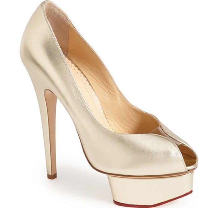 Charlotte Olympia Daphne Peep-Toe Platform Pumps