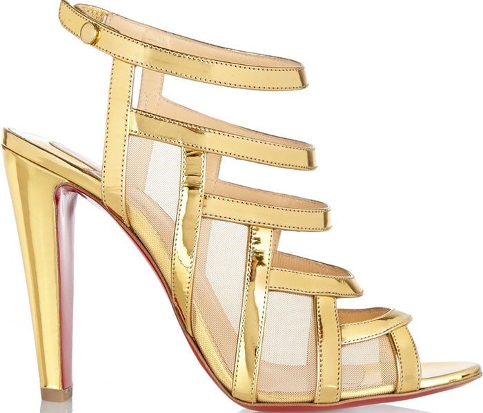 Gold Mesh Christian Louboutin Nicobar Caged Sandals