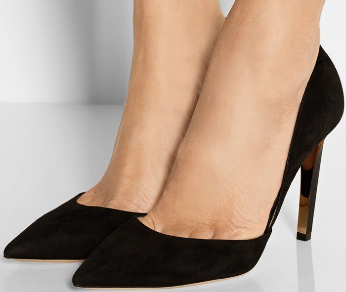 Darylin Black Suede Pointy Toe Pump