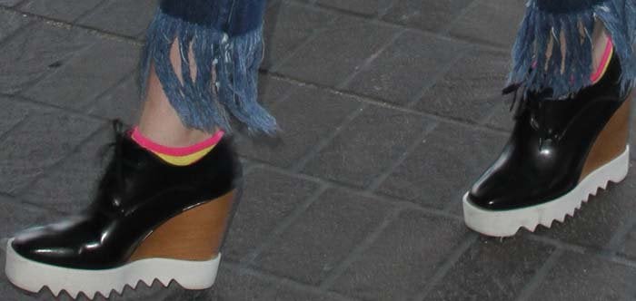 Elle Fanning's neon pink and yellow socks