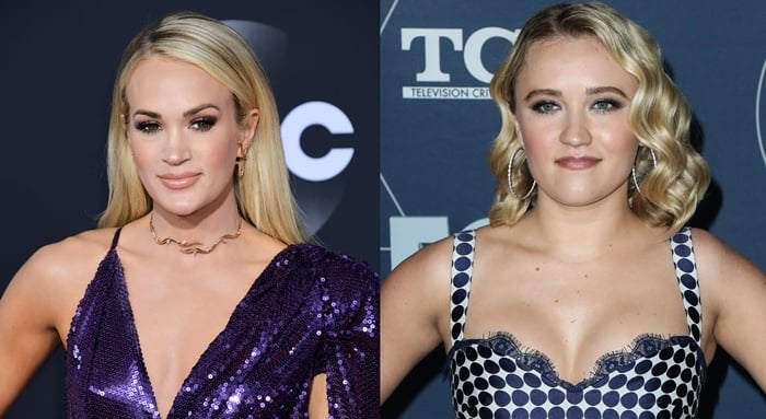 Blonde beauties Emily Osment and Carrie Underwood could pass for identical twins