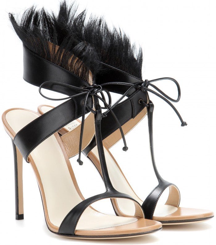 Francesco Russo Black Embellished leather sandals