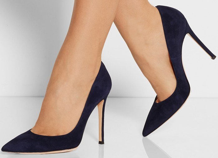 Gianvito Rossi 100 suede pumps midnight blue