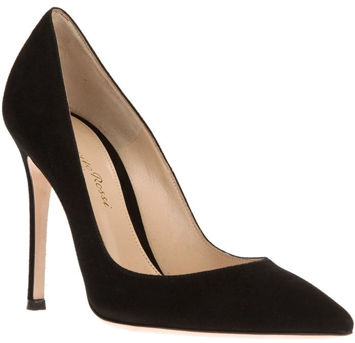 Gianvito Rossi Suede Pointed-Toe Pumps in Black