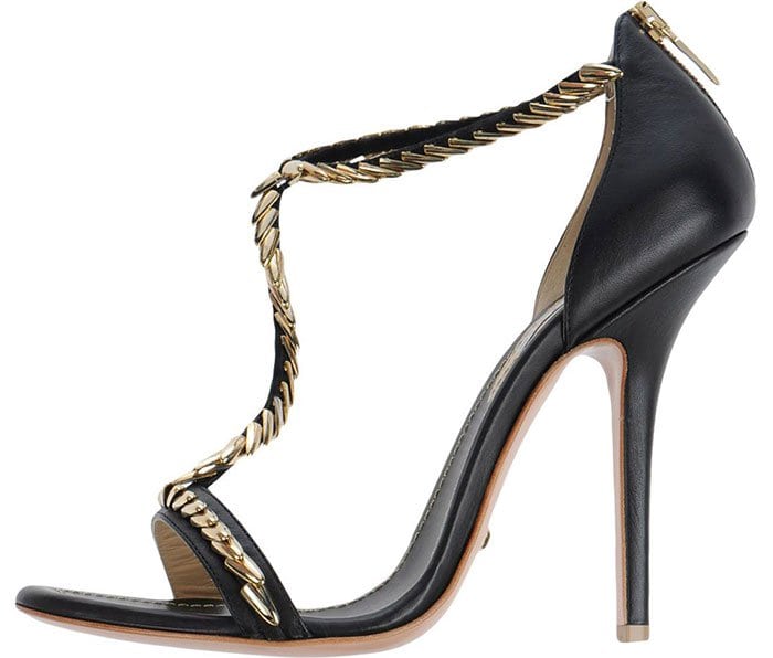 Black Greymer Gold-Embellished Sandals