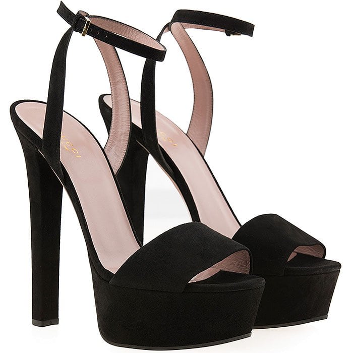 Gucci Leila Ankle-Strap Platform Sandals