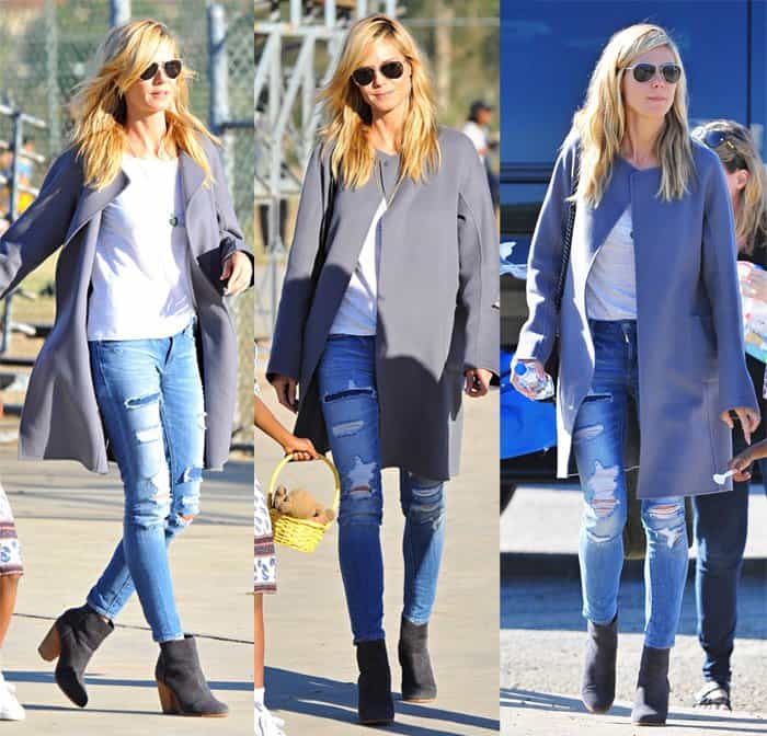 Heidi Klum wears Paper Denim & Cloth Fix ankle skinny jeans in Brentwood