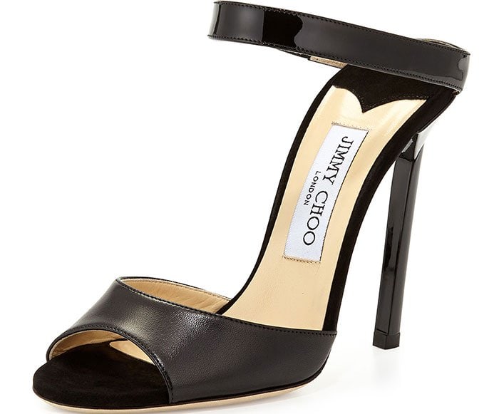Jimmy Choo "Deckle" Double-Band Leather Slide Sandals