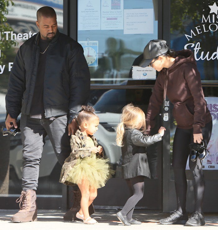 Kanye West, North West, Kourtney Kardashian, Penelope Disick leaving ballet class