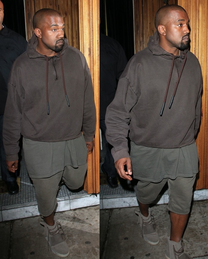 Kanye West arrived at Kendall Jenner's 20th birthday party