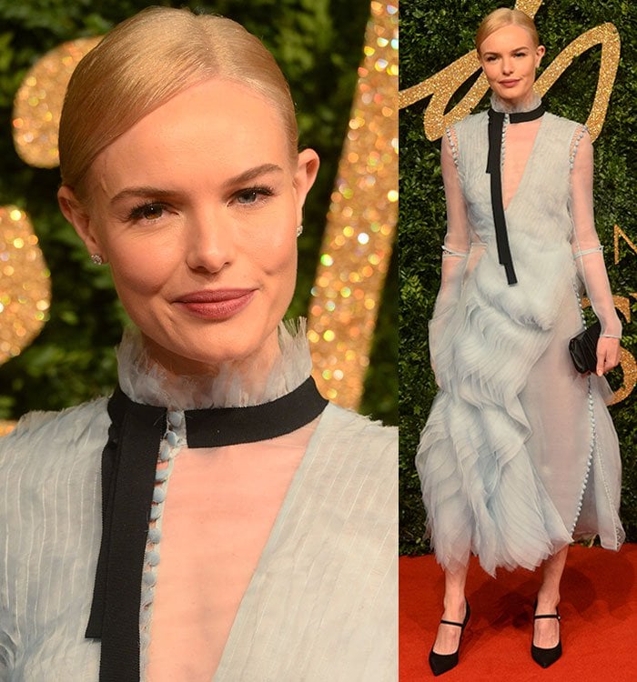 Kate Bosworth wears her blonde hair back and keeps her makeup sweet and simple