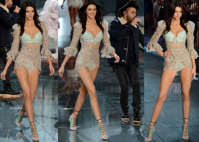 Kendall Jenner rocked the stage with The Weeknd in Victoria's Secret's latest lingerie