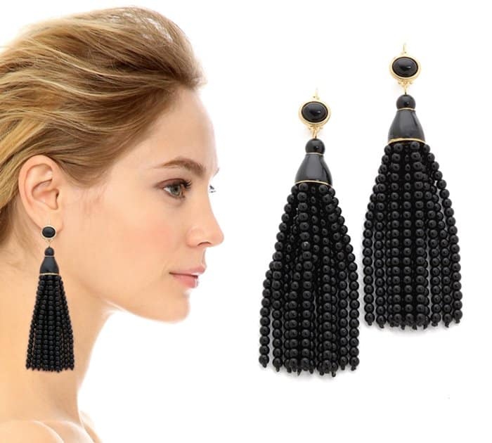 Kenneth Jay Lane Beaded Tassel Earrings