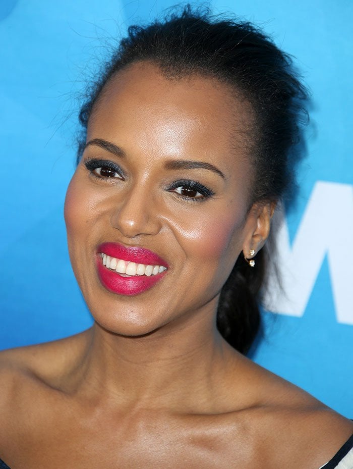 Kerry Washington wears her hair up at the Women's Wear Daily and Variety inaugural Stylemakers luncheon