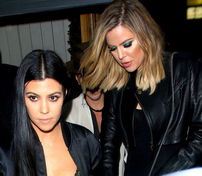 Khloé Kardashian wears her hair down as she leaves The Nice Guy in West Hollywood with Kourtney Kardashian after Kendall’s Birthday Celebration Party