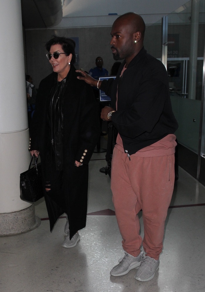 Kris Jenner and rumored fiancé Corey Gamble arrive at Los Angeles International Airport