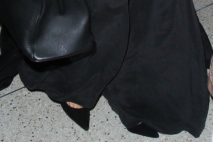 Kylie Jenner's Gianvito Rossi black suede pumps