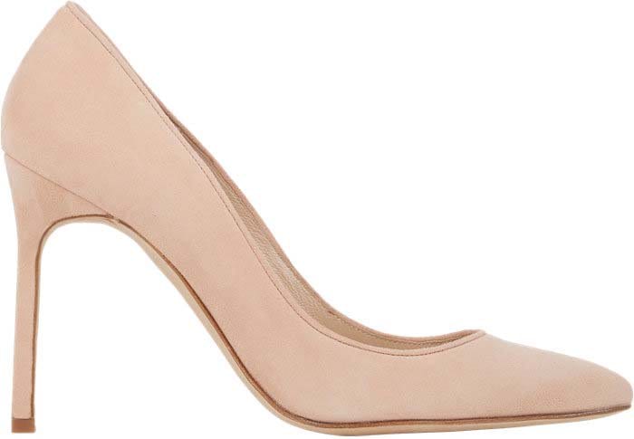 Nude Manolo Blahnik Suede Tucciosam Pumps