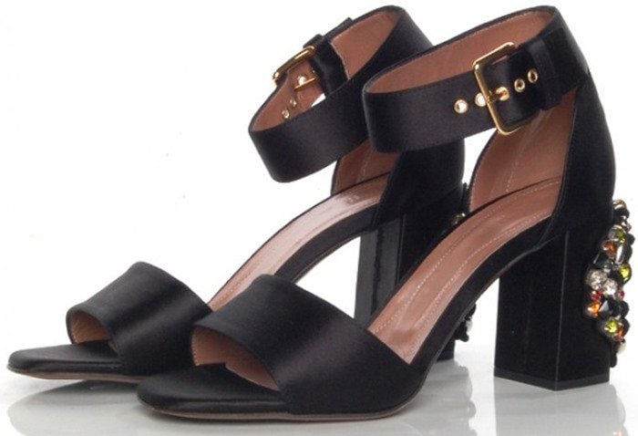 Marni Black Jewel Block Heel