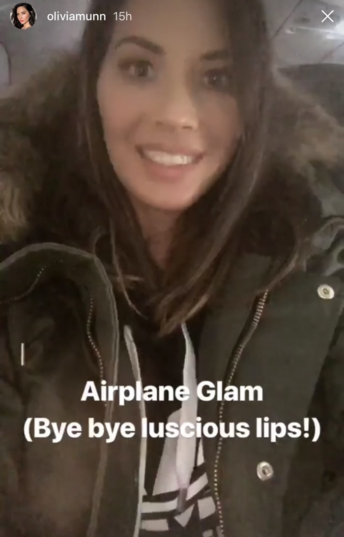 Olivia Munn shows on Instagram that her plumper lips are fake