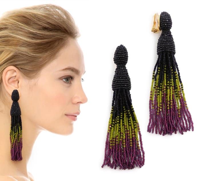 Oscar de la Renta Ombre Tassel Earrings