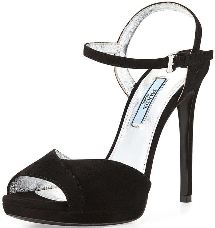 Prada Peep-Toe Ankle-Strap Sandals