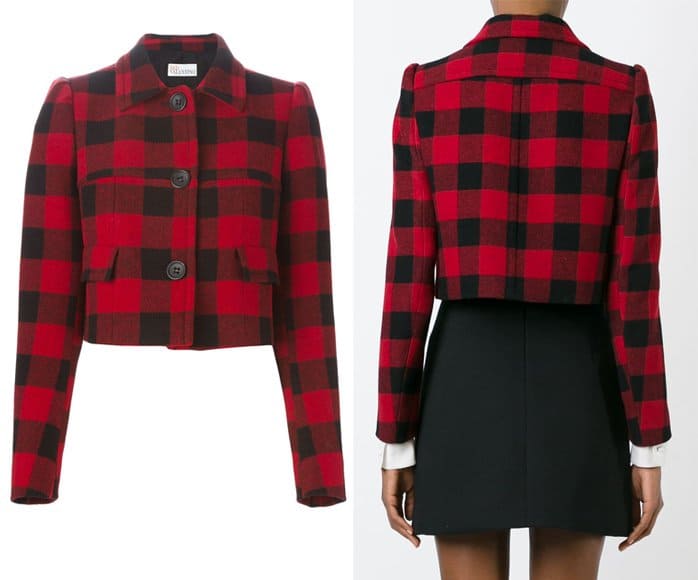 Red Valentino Cropped Check Jacket