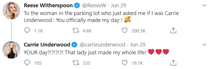 A Carrie Underwood fan mistook Reese Witherspoon for the popular singer