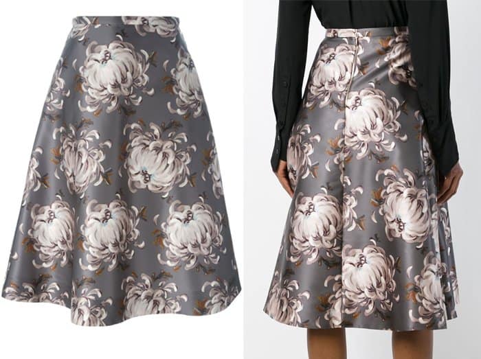 Rochas Floral Print Flared Skirt