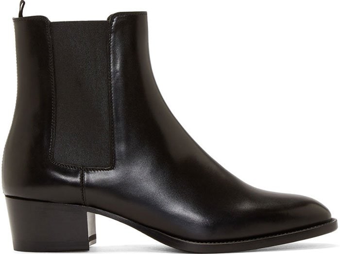 Black Saint Laurent Wyatt Ankle Boots