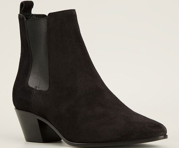 Suede Saint Laurent Wyatt Ankle Boots