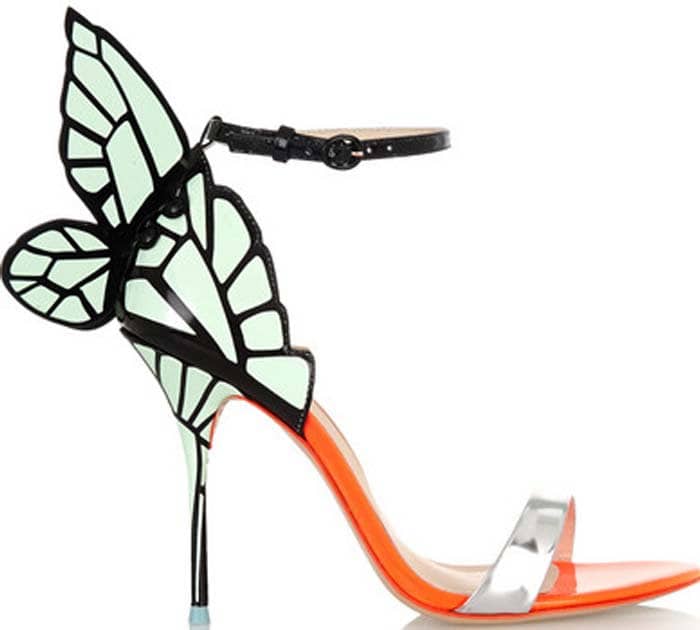 Mint Sophia Webster "Chiara" Butterfly Patent Leather Sandals