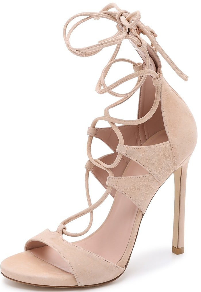 Stuart Weitzman Leg Wrap Suede Sandals